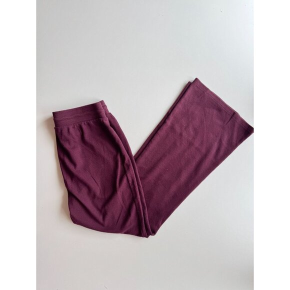 Aritzia SUNDAY BEST Purple Cotton Baby Waffle Knit Flared Lounge Pants, Size M - Picture 1 of 13